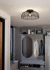 красивые 43896 Потолочная люстра RINROE, 1х40W (E27), H200, ?450, сталь, черный в Санкт-Петербурге