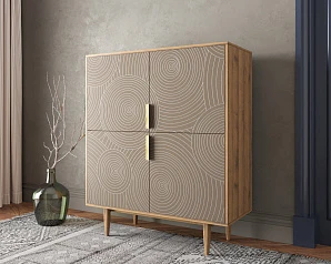 купить стильные Большой комод с четырьмя дверками "Line" R19/beige в Санкт-Петербурге