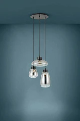 фото 390299 Люстра диммируемая SARNARRA, 3X5,4W (LED), 2700K, 1530lm, ?465, сталь, черный/стекло, черный полупрозрачный в Санкт-Петербурге