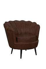 Низкое кресло ракушка Pearl Brown V2 на черных ножках в Санкт-Петербурге