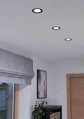 купить 900747 Комплект встраиваемых светильников диммируемых SALICETO, 3X6W (LED), 2700K, ?88, алюминий, черный в интернет-магазине в Санкт-Петербурге