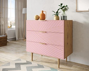 Комод с тремя ящиками "Line" LN12/GR1/pink на заказ в интернет-магазине в Санкт-Петербурге