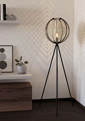 купить красивые 44009 Торшер WAVERTON, 1х40W (E27), H1430, ?400, сталь черный / текстиль, дерево, белый, черный в интернет-магазине в Санкт-Петербурге