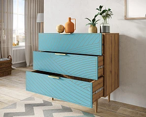 купить Комод с тремя ящиками "Line" LN12/GR1/blue в Санкт-Петербурге