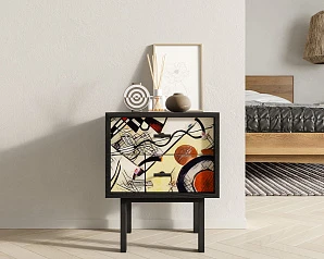 купить стильные Тумбочка с двумя ящиками "Emerson" by Kandinsky арт EM16/Print_01 в интернет-магазине в Санкт-Петербурге