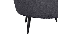 Низкое кресло ракушка Pearl Black Boucle на черных ножках в Санкт-Петербурге