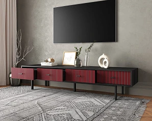Комод с четырьмя ящиками под TV "Emerson" арт EM06/red/L в интерьере в Санкт-Петербурге
