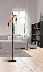 заказать 32919 Торшер с ножн. выкл. TOWNSHEND, 2х10W (E27), L205, B250, H1665, сталь, дерево, черный, коричне в Санкт-Петербурге