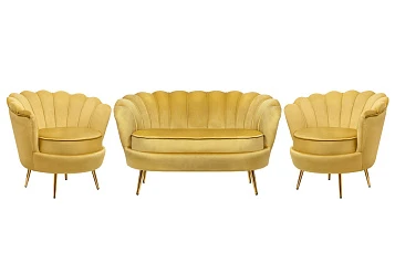 купить стильный Комплект кресел и дивана ракушка Pearl Double Yellow в интернет-магазине в Санкт-Петербурге