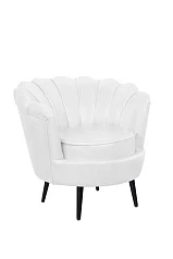 заказать Низкое кресло ракушка Pearl White на черных ножках в Санкт-Петербурге