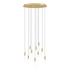 купить красивые 390359 Люстра диммируемая MIRADOR, 10X3W (LED), 3000K, 3400lm, ?580, сталь, латунь, золотой/пластик, прозрачный в интернет-магазине в Санкт-Петербурге