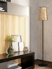 заказать 390295 Торшер с ножным выключателем CASTUERA, 1X25W (E27), H1725, сталь, черный / бумага с розовыми в Санкт-Петербурге