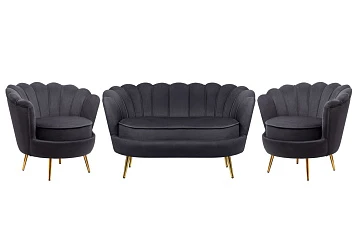красивый Комплект кресел и дивана ракушка Pearl Double Black на заказ в Санкт-Петербурге