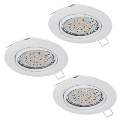 купить красивые 75349 Комплект светодиодных встраиваемых светильников EINBAUSPOT LED, 3x3W (GU10), 87х87, сталь, белый в Санкт-Петербурге