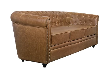 Кожаный диван лофт Karo Brown leather 3S в Санкт-Петербурге