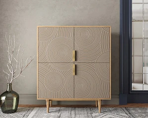 купить стильные Большой комод с четырьмя дверками "Line" R19/beige в Санкт-Петербурге