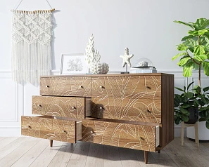 Комод "Boho" 6 ящиков джангл арт BH08 на заказ в Санкт-Петербурге