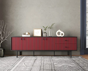 Комод с четырьмя дверками и двумя ящиками "Emerson" арт EM04/red/L на заказ в Санкт-Петербурге