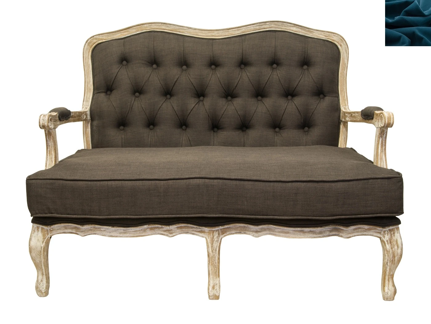 купить красивый Прямой диван модерн Yareli Brown V2 синий в интернет-магазине в Санкт-Петербурге