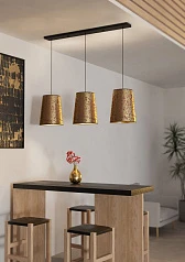 390293 Люстра CASTUERA, 3X25W (E27), L1310, B300, H1500, сталь, черный/бумага декорированная розовыми лепестками, золотой, розовый на заказ в Санкт-Петербурге