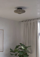 43998 Потолочная люстра MIDSUMER, 1х40W (E27), H175, ?380, сталь черный / текстиль, кремовый в интернет-магазине в Санкт-Петербурге