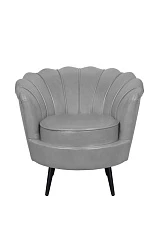купить Низкое кресло ракушка Pearl Grey V2 на черных ножках в интернет-магазине в Санкт-Петербурге