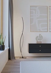 901209 Светодиодный торшер GRISOLIA, 20W(LED), H1290, сталь, черный/пластик, белый, 4000K, 2500lm в интернет-магазине в Санкт-Петербурге