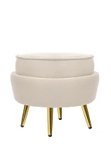 Пуф Pearl Adorn Beige в интерьере в Санкт-Петербурге