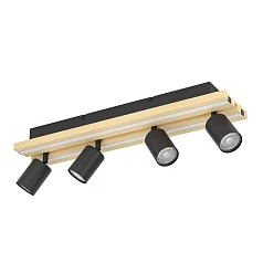 красивые 390524 Светодиодный настенно-потолочный светильник GESTEIRA, 33W(LED) ,3000K, 2300lm, сталь, дерево, черный, коричневый, черный в Санкт-Петербурге