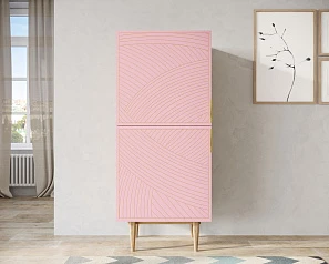 фото Вертикальный комод с двумя дверками "Line" LN05/GR1/pink в интерьере в Санкт-Петербурге