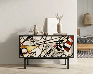 Комод с четырьмя ящиками "Emerson" by Kandinsky арт EM05/Print_01 в интерьере в Санкт-Петербурге