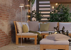 901893 Торшер на солнечн. батарее сенсорн. ROCCANOVA-L, H1200, 2,8W(LED), IP44, 3000K, 270lm, сталь, белый в интернет-магазине в Санкт-Петербурге