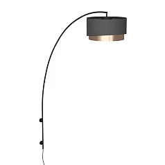 купить 390406 Торшер с сенсорным выключателем MANDERLINE, 1X40W (E27), H1890, сталь, чёрный/текстиль, чёрный, латунь в Санкт-Петербурге