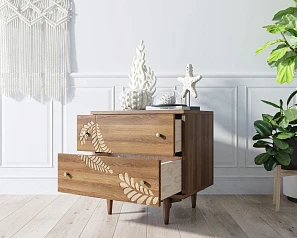 фото Комод "Boho" 2 ящика с растением арт BH05 в Санкт-Петербурге