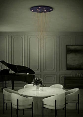 купить красивые 390355 Люстра диммируемая TREPUCO, 8X5,4W (LED), 3000K, 4080lm, ?780, сталь, черный/сталь, латунь в Санкт-Петербурге