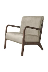 Низкое кресло с деревянными подлокотниками Mody Taupe коричневое в интернет-магазине в Санкт-Петербурге