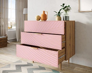 Комод с тремя ящиками "Line" LN12/GR1/pink на заказ в интернет-магазине в Санкт-Петербурге