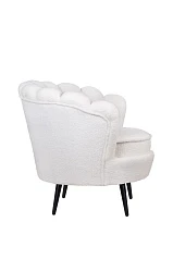 Низкое кресло ракушка Pearl цвет белый на черных ножках в интернет-магазине в Санкт-Петербурге