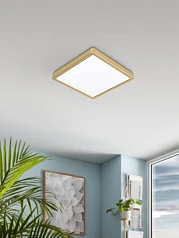 стильные 900184 Светодиод Настенно-потолочный светильник FUEVA 5,20,5W(LED), 285x285, 2400lm, 3000K, сталь, латунь в Санкт-Петербурге