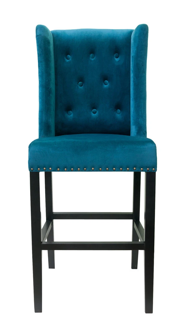 фото Дизайнерский барный стул Skipton Blue Velvet в интерьере в Санкт-Петербурге