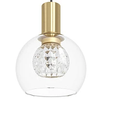 стильные 390281 Люстра диммируемая TERQUE, 6X5,4W (LED), 3000K, 3060lm, L1380, B250, H1500, сталь, черный, матовая латунь/стекло, прозрачный в Санкт-Петербурге