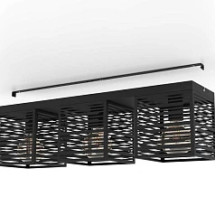 900357 Потолочный светильник PIEDRITAS, 3x40W, E27, L730, B180, H205, сталь, черный в Санкт-Петербурге