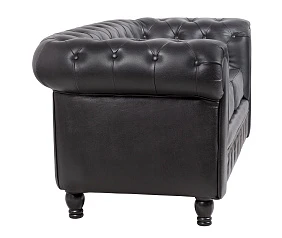 купить стильный Диван из черной кожи Chesterfield Black Leather 2S в Санкт-Петербурге