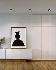 900749 Комплект встраиваемых светильников диммируемых PINEDA, 3X5,5W (LED), 3000K, ?84, пластик, черный на заказ в Санкт-Петербурге