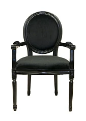 красивый Мягкий стул с подлокотниками Diella Black Velvet на заказ в Санкт-Петербурге