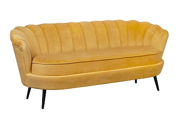 Дизайнерский диван Pearl Triple Yellow на черных ножках в Санкт-Петербурге