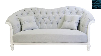 купить стильный Французский диван для гостиниц Velina цвет синий в Санкт-Петербурге