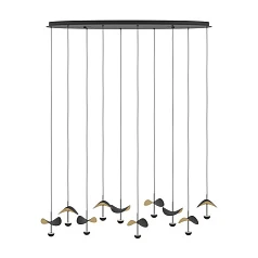 купить красивые 390342 Люстра диммируемая DRACERA, 10X2,3W (LED), 3000K, 2800lm, L1120, B330, H1500, сталь, черный/сталь, черный, золотой в интернет-магазине в Санкт-Петербурге