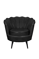 купить красивое Низкое кресло ракушка Pearl Black V2 на черных ножках в интернет-магазине в Санкт-Петербурге