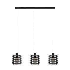 900738 Люстра SEGOVIA, 3X40W (E27), L880, B180, H1100, сталь, черный / дерево, черный в интернет-магазине в Санкт-Петербурге
